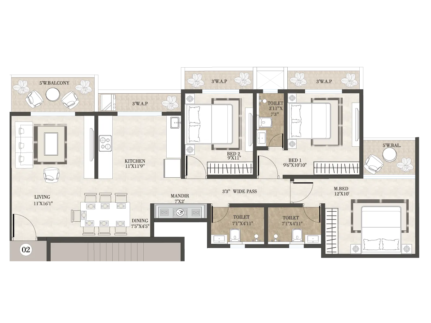 2, 3 & 4 BHK Flats for Sale in Virar West, flats for sale in Virar West