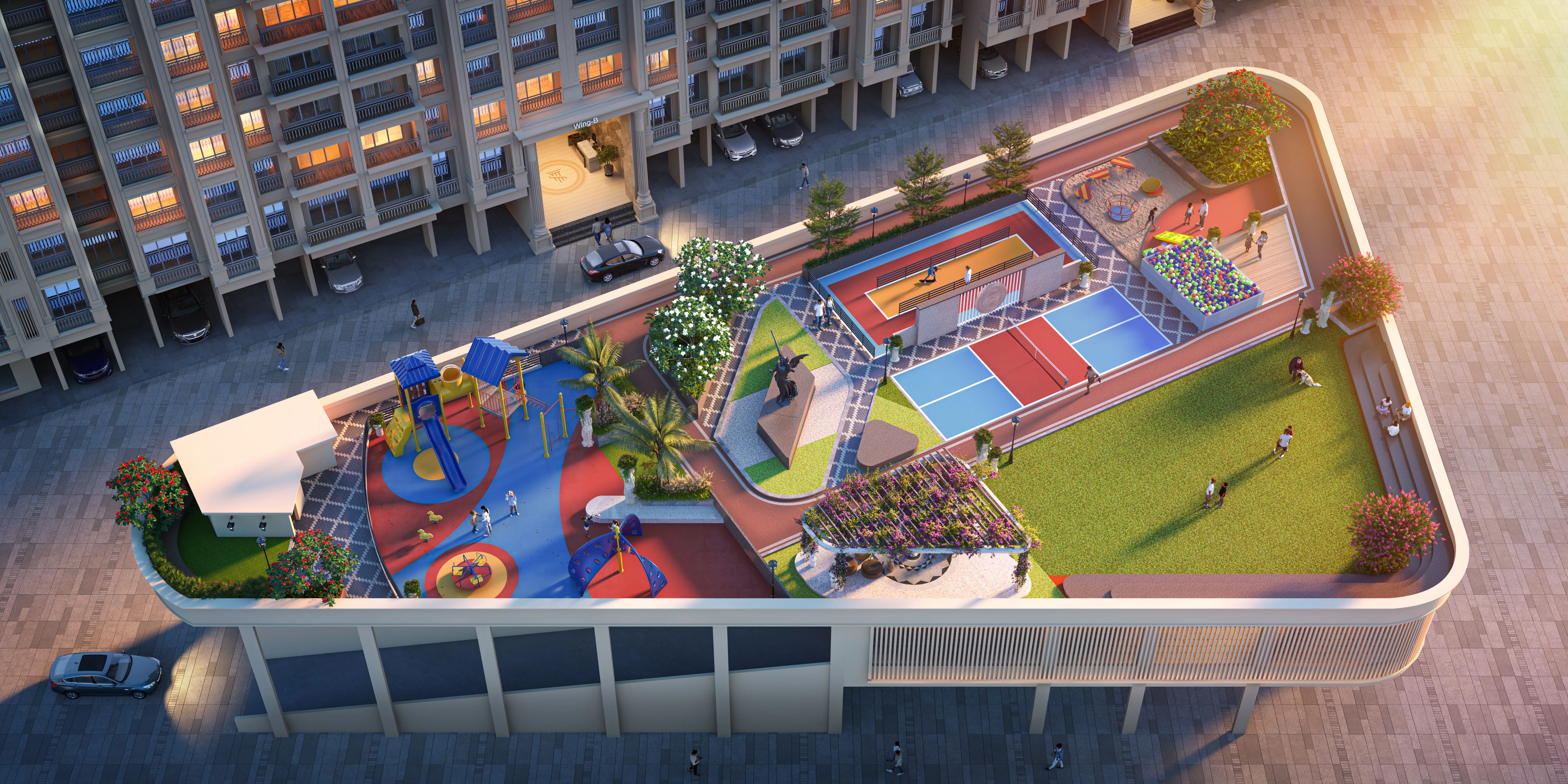 podium in residential complex in Virar West, podium in apartments in Virar West