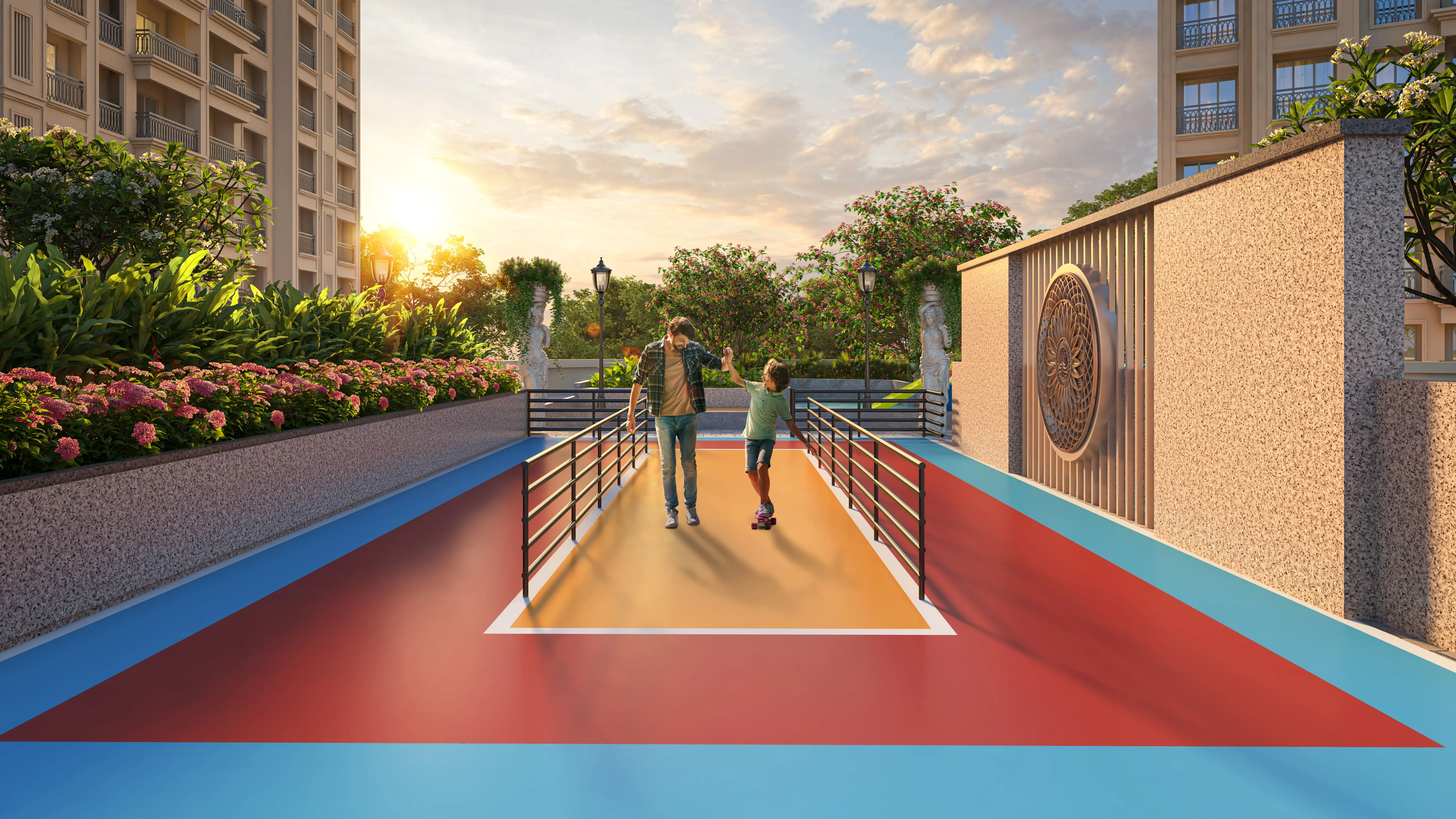 skating rink in residential complex in Virar West, skating rink in apartments in Virar West